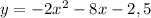 y=-2x^2-8x-2,5