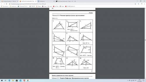 Ребят Математика задачи и упражнения на готовых чертежах геометрия 7-9 класс. Таблица 8.10 решить 1,