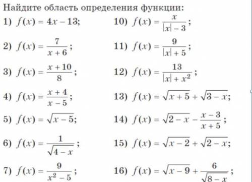 От что есть. ОЧЕНЬ Необходимо найти область определения функции №12-16