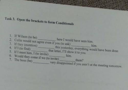 Open the brackets to form conditionals​