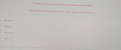 У якому відмінку вжито у реченні виділений іменник?Над берегами Вічної ріки летить у світ зорею Непо