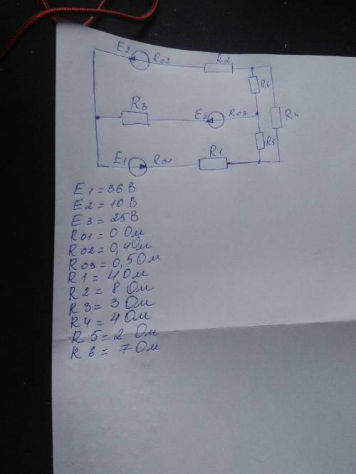 решить задачу по физике. очень нужно. Задание:Для электрической цепи определить токи веток по методу