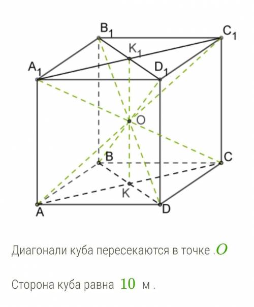 Найди результирующий вектор и его длину. (Округлой до сотых).1)2 ⋅BO-DD1 + 0,5 ⋅DB= ?Его длинна=?2)0