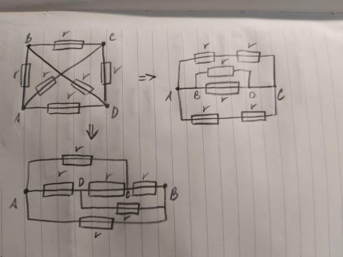 Как нужно это преобразовать ? Я правильно сделала ? Как найти эквивалентное сопротивление ? R(AB)