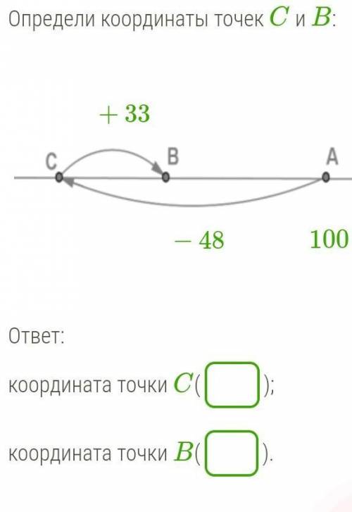 Определи координаты точек C и