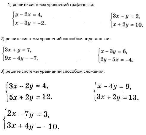 Алгебра 7 класс ситемы уравнений