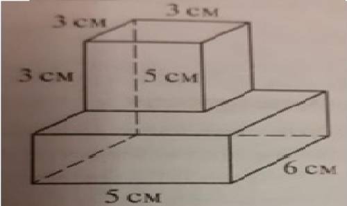 На рисунке изображен многогранник, составленный из двух прямоугольных параллелепипедов. его объем. С