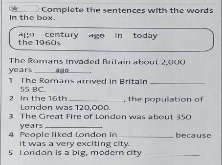 Complete the sentences with the words in the box. ​