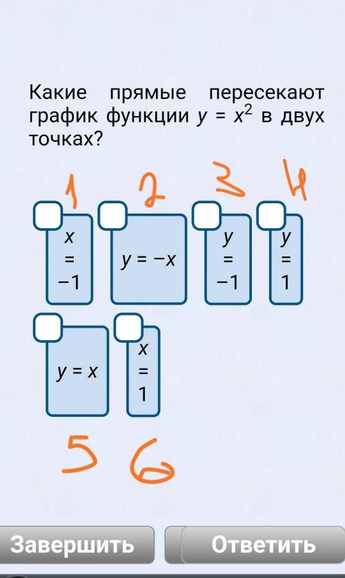 Какие прямые пересекают график функции y = x^2 в двух точках?​