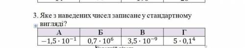 Яке з наведених чисел записане у стандартному вигляді? ​