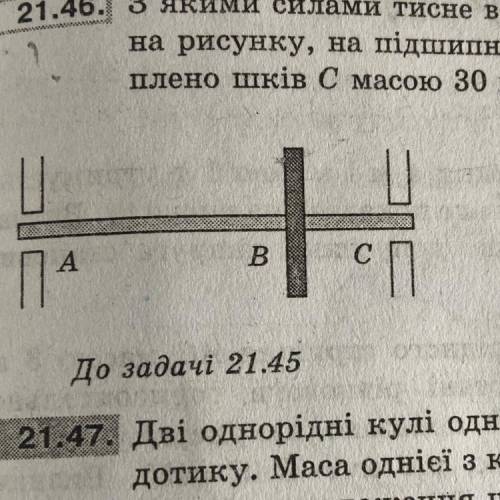 На вал АС масою 5 кг наділи шкіл В масою 15 кг як зображено на рисунку Які сили діють на підшипники