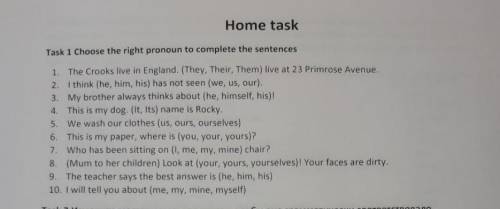 Choose the right pronoun to complete the sentences​