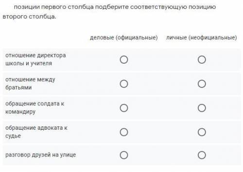 Позиции первого столбца подберите соответствующую позицию второго столбца.