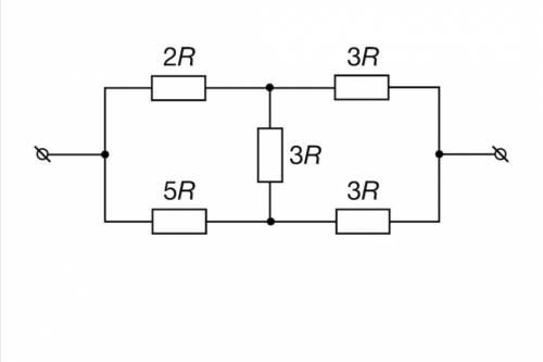 Определите сопротивление между выводами участка цепи, схема которого изображена на рисунке. Известн
