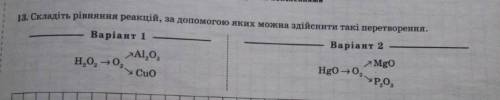 Складіть рівняння реакцій за до Варіан 1.Будь ласка через 2 часа здавати​