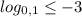 log_{0,1} \leq -3