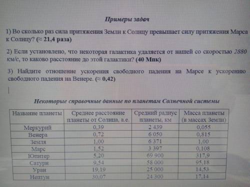 Рассчитать отношение силы притяжения Юпитера к Солнцу к силе притяжения Сатурна к Солнцу.