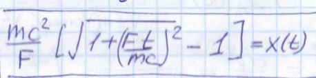 Как от релятивисткой координаты перейти к классической x=at^2/2 (через предел, где c стремится к бе