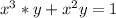 x^{3} *y +x^{2} y=1