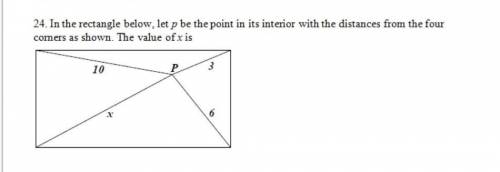 В приведенном ниже прямоугольнике пусть Р будет точкой в ​​его внутренней части с р