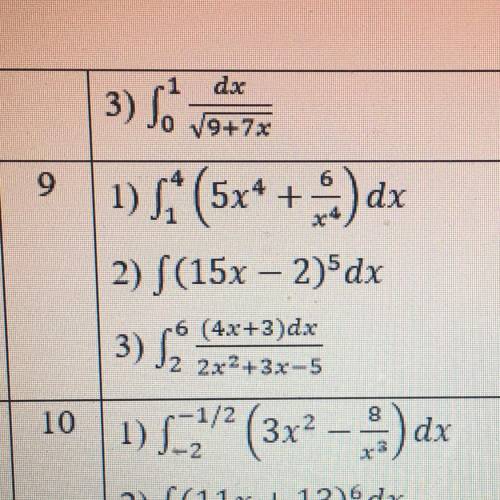 Ребят кто может решить интегралы 9 вариант