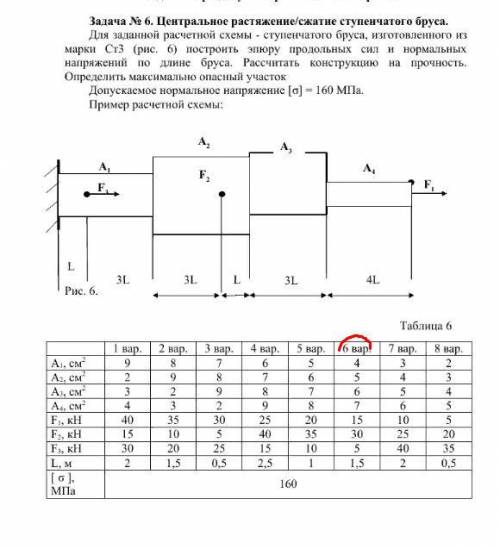 с выполнением задания.Вариант 6