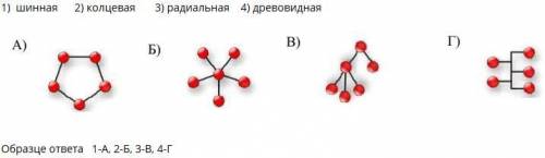 Установите соответствие между названием топологии и её изображением: *