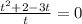 \frac{t {}^{2} + 2 - 3t}{t} = 0