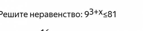 Решите неравенство 9^3+x≤81