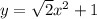 y = \sqrt 2x ^{2} + 1