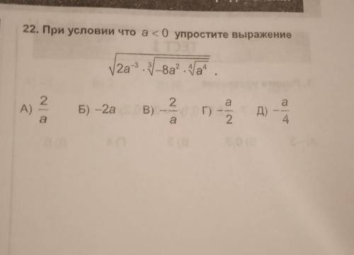 При условии что a<0 упростите выражение ​