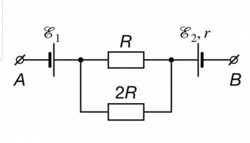 Для участка цепи AB, схема которого приведена на рисунке, найдите ЭДС Eэкв и внутреннее сопротивлен