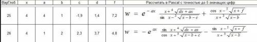 написать программу в Pascal 25 вариант