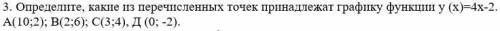 Определите, какие из перечисленных точек принадлежат графику функции (с решением)