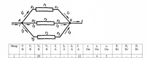 Дана электрическая цепь постоянного тока с тремя резисторами,соединенными параллельно,на которых им