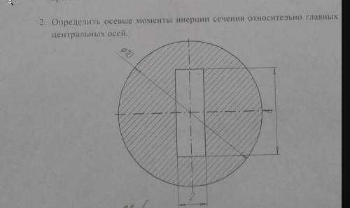 Определить осевые моменты инерции сечения относительно главных центральных осей (справа 6 если её п