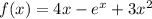 f(x)=4x-e^{x}+3x^{2}