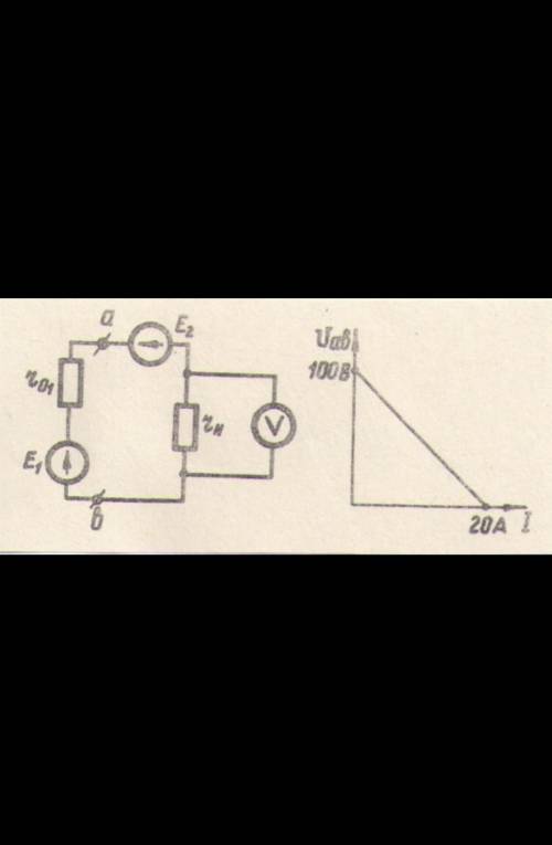 определить сопротивление нагрузки и показания вольтметра, если E2=12в , ток в цепи 2А и залана внеш