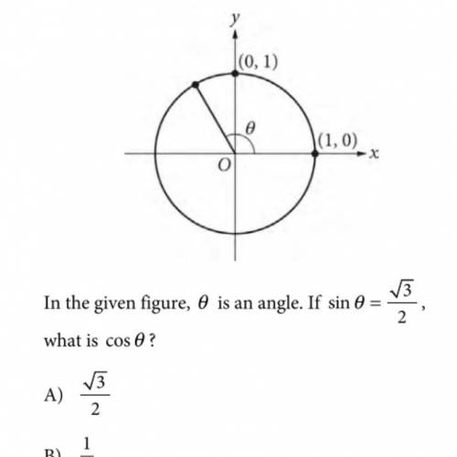 На фигуре выше О это угол. Если синО=корент3/2, тогда чему равен косО?