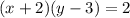 (x + 2)(y - 3) = 2