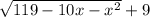 \sqrt{119-10x-x^{2} } +9