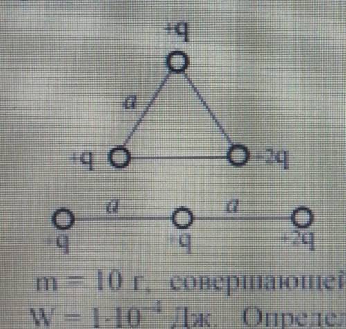 Три положительных точечных заряда +q, +q и +2q расположены в вершинах правильного треугольника со ст