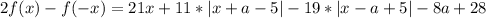 2f(x)-f(-x)=21x+11*|x+a-5|-19*|x-a+5|-8a+28