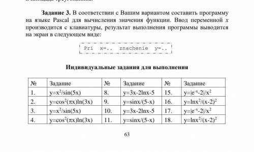 написать код на JavaScript для следующих заданий, второй вариант, с 1 по 6 задание. В условии паскал