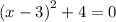 {(x - 3)}^{2} + 4 = 0