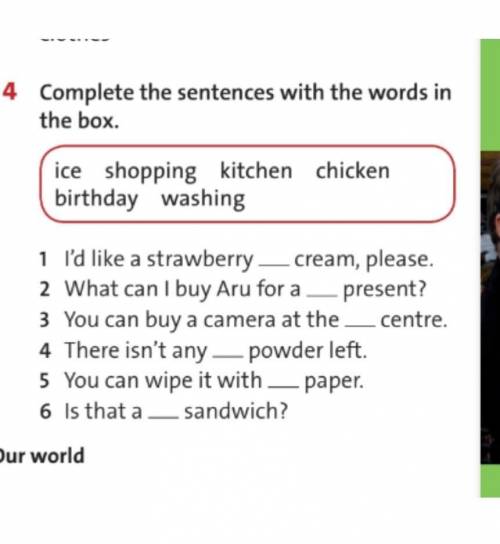 Complete the sentences with the words in the box​