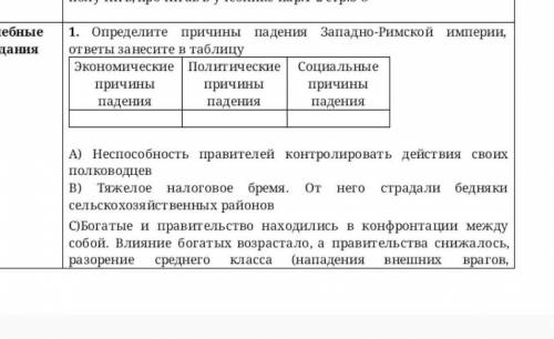 Экономические причины падения политические причины падения социальный причины падения​