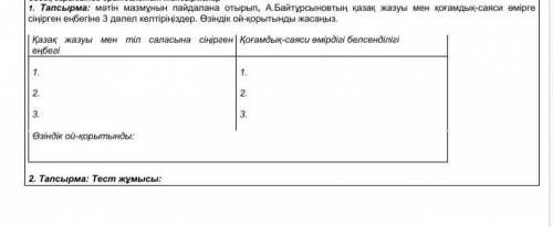 мәтін мазмұның пайдалана отырып А.Байтұрсыновтың қазақ жазуы мен қоғамдық саяси өмірге сіңірген еңбе