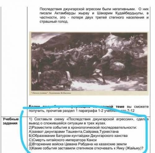 1) составьте схему последствия джунгарских агресий сделав вывод о сложившейся ситуаций в трех жуза