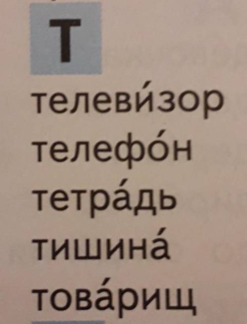 Записать слова (только на букву Т) в тетрадь в порядке обратного словаря​